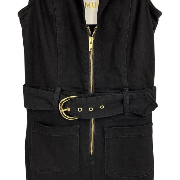 NWT Show Me Your Mumu Jacksonville Jumpsuit Black Denim Size XS Sleeveless - Picture 3 of 11